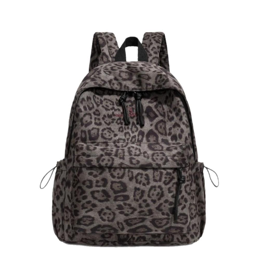 Leopard Print Women's Backpack - Large Capacity Autumn/Winter Bookbag for Students