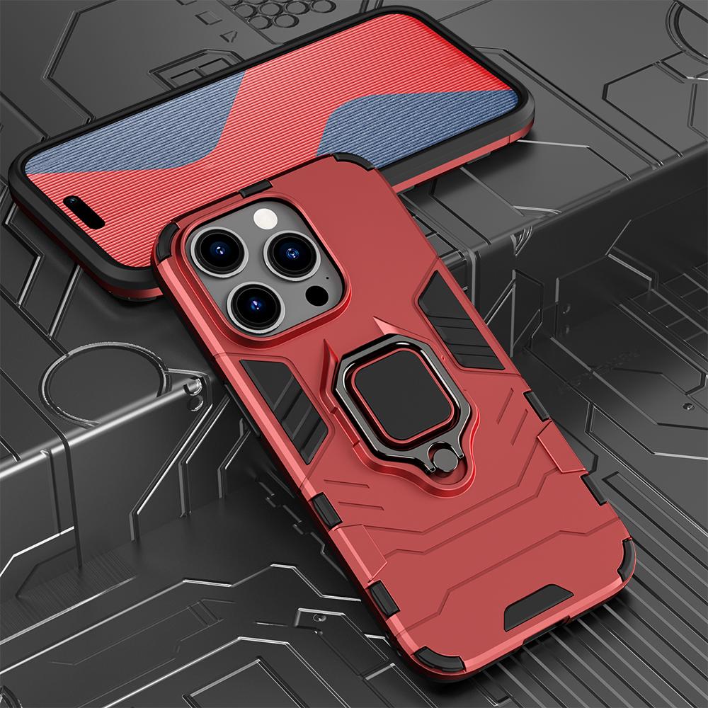 KEYSION Shockproof Armor Case for iPhone 15 Pro Max 15 Ultra Soft Silicone+PC Ring Stand Phone Cover for iPhone 14 13 12 11 Pro