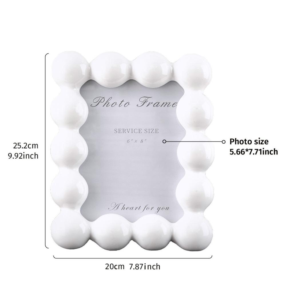 8 Inch Resin Photo Frame Luxury Picture Display Frame DIY Round Ball Border Frame Office Desk