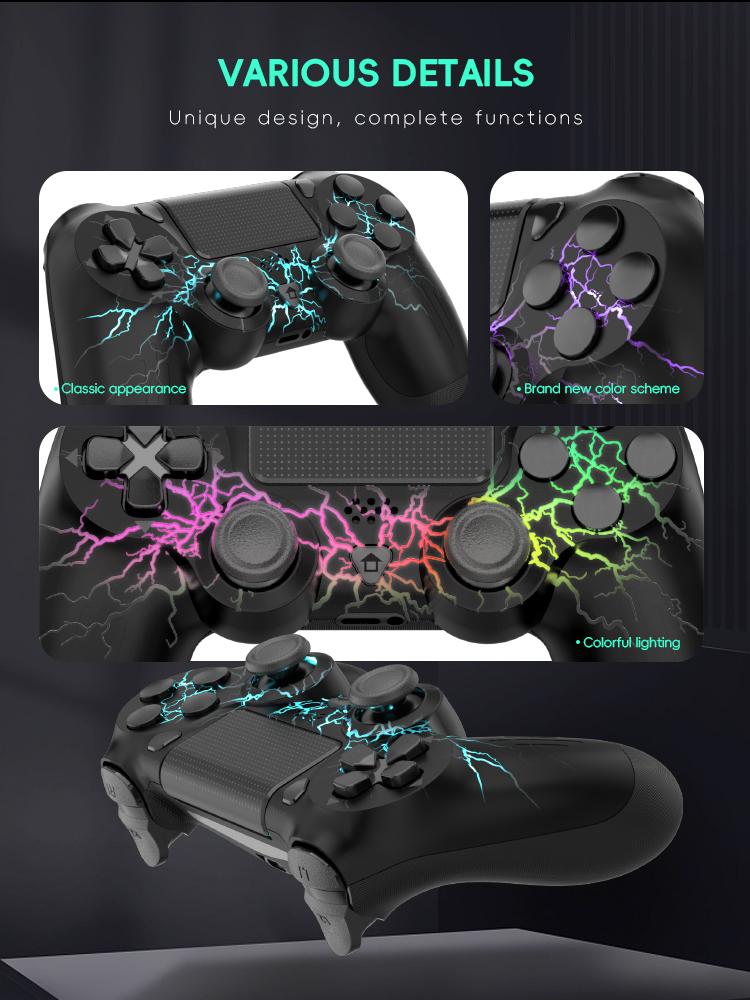 Контроллер Data Frog P02 для Ps4 Thunder Led Color Gamepad Bluetooth-совместимый контроллер для ПК Джойстик для Playstation 4