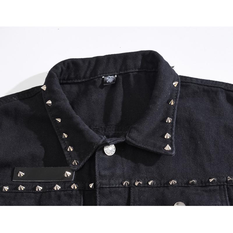 Мужской весенне-летний новый джинсовый жилет, модная крутая большая майка с заклепками, милая