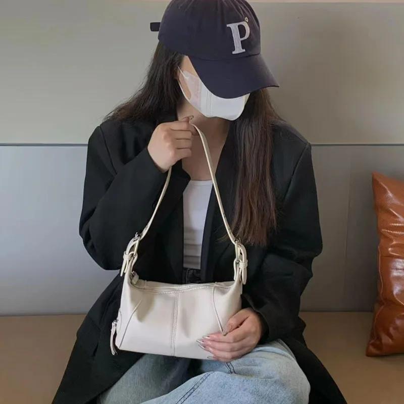 Сумка через подмышку женская сумка крутая стильная одноплечевая сумка через подмышку сумка-палка нишевый дизайн кожаная одноплечевая сумка на молнии