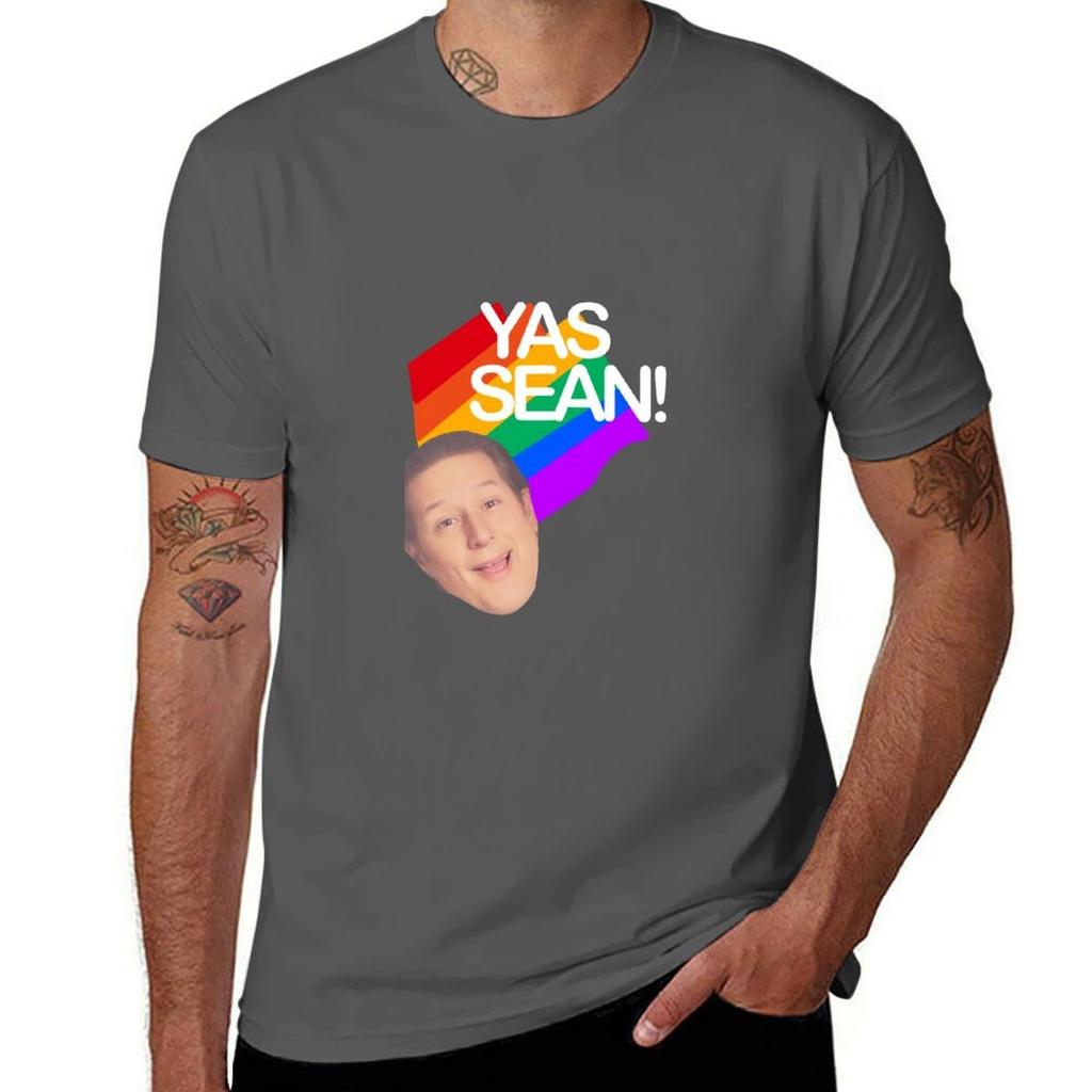 Yas Sean Футболка хлопковые футболки высококачественная футболка мужская 100% хлопок люксовый бренд мужская футболка хлопковая Футболка