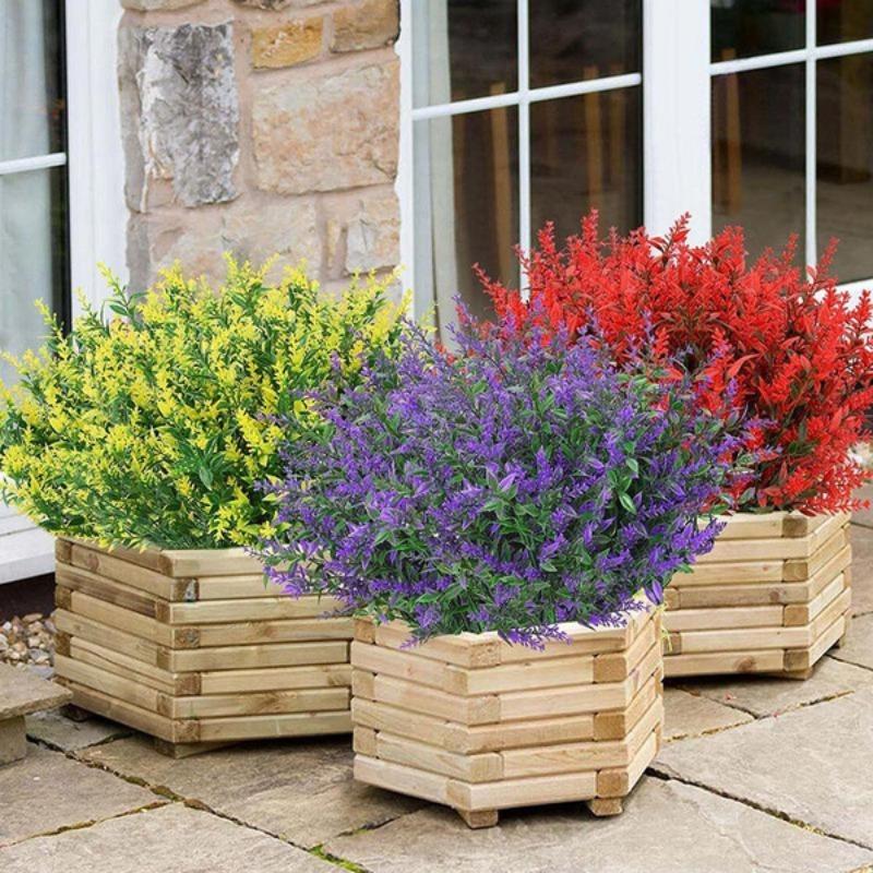 10PCS Artificial Lavender Flower, Outdoor Lavender Flower Plastic Plant, Artificial Flower Artificial Plant, Home Porch Home Decoration