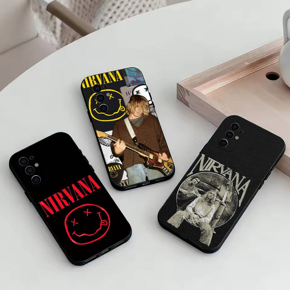 N-Nirvana Phone Case Black Silicone Soft For Samsung S25,S24,S21,S22,S23,S30,Ultra,S20,Plus,Fe,Lite