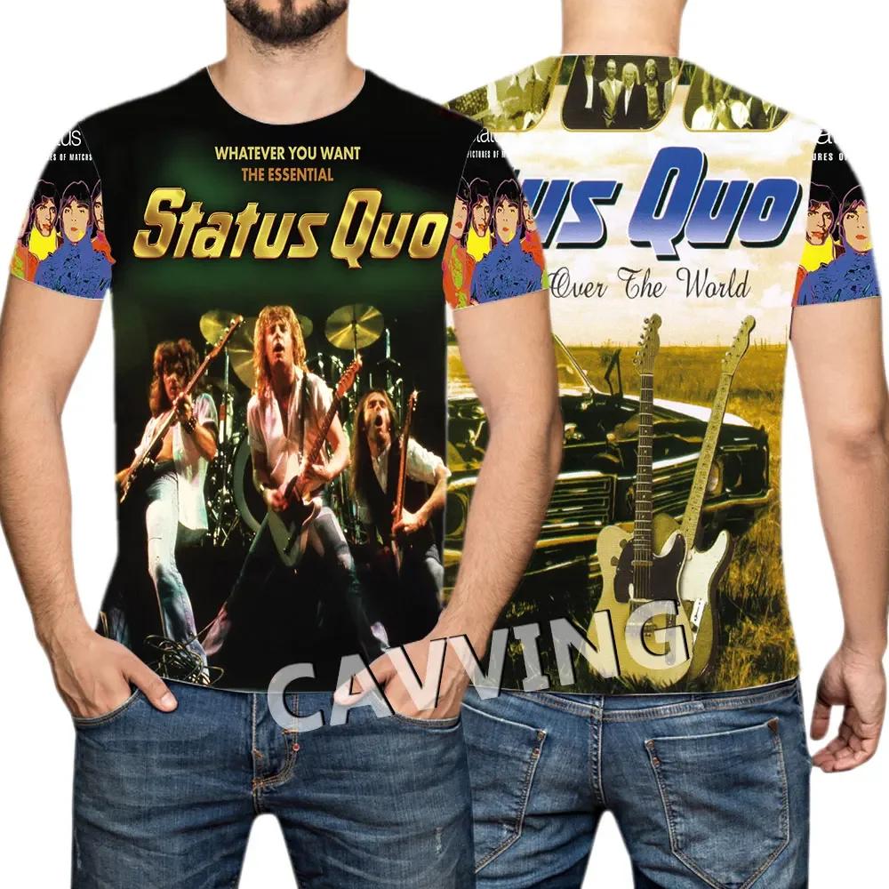 Men T-shirt Heavy Metal Rock Band Status Quo 3d Print T shirt Tops Womens Sports Large size Tops Tees Summer Tshirt Kid Clothing