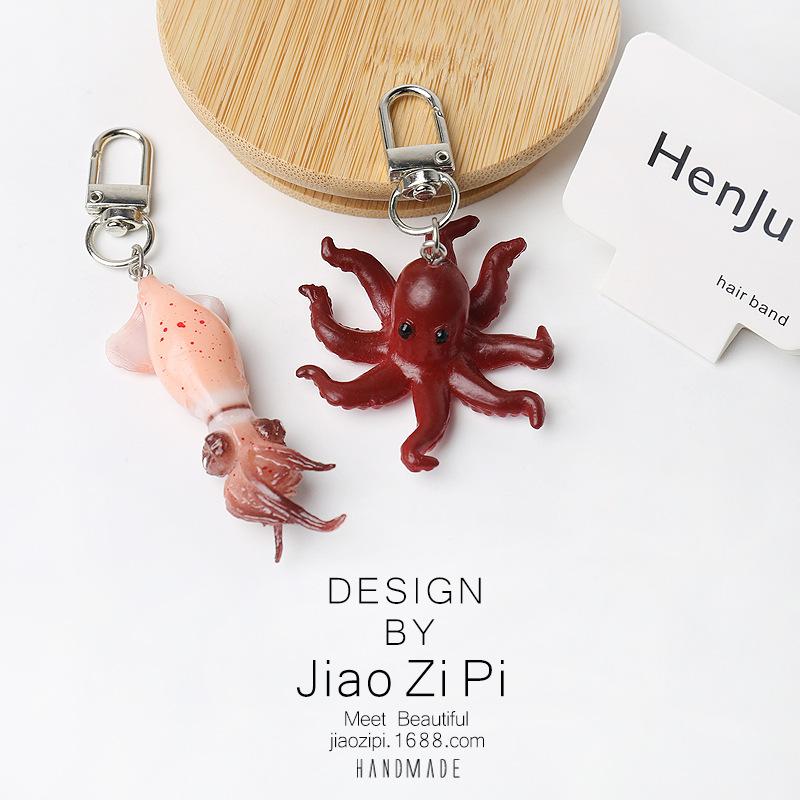 Squid & Octopus Keychain: Fun, Versatile Backpack Accessory & Car Pendant