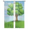 Tree Meadow Summer Tulle Curtains for Living Room Bedroom Sheer Curtain for Balcony Hall Fashion Printed Home Drapes