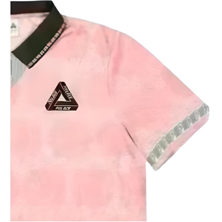 Palace X Umbro Collaboration FW22 Pattern Logo Printed Short Sleeve Polo Shirt Men polo shirts Pink PAL-FW22-141