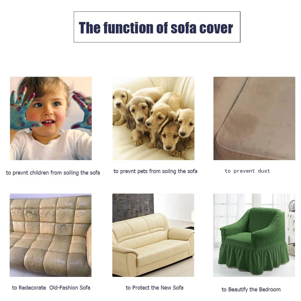 Эластичный чехол на диван из ткани сирсакер с пузырчатой сеткой, высокая эластичность, моющийся, с дизайном юбки, прочный защитный чехол для мебели