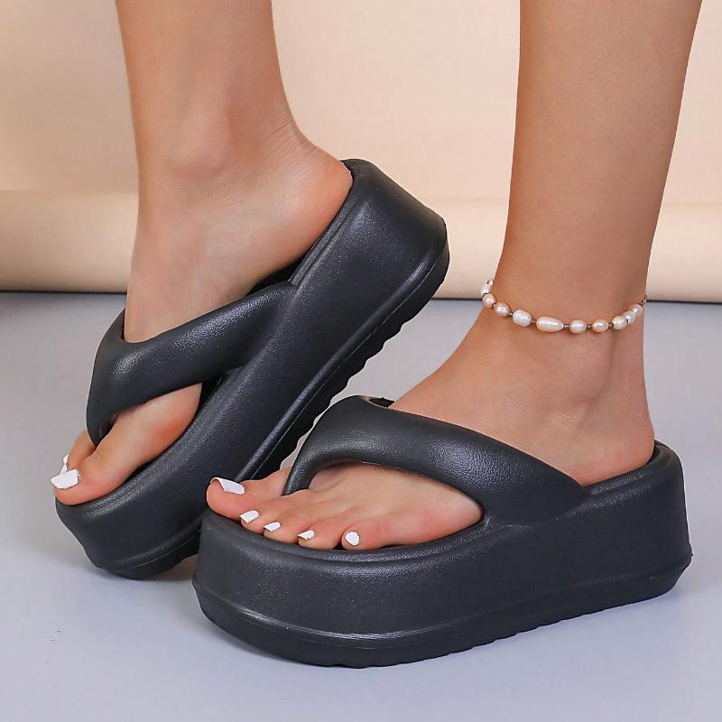 Новинка 2024 года, хит продаж, модные универсальные однотонные женские тапочки на плоской подошве, повседневные и удобные тапочки на толстой подошве для женщин