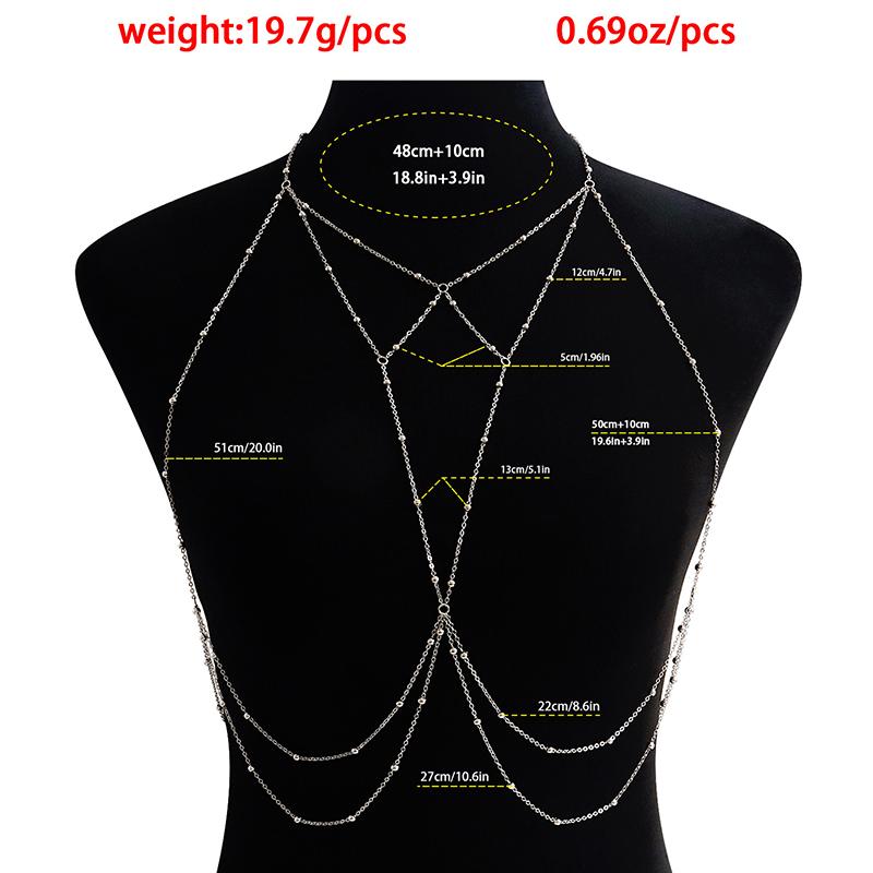Cross Chest Breast Belly Body Chain Necklace For Women Girls Bra Wedding Sexy Ball Body Jewelry Prom Party Deco Accessories