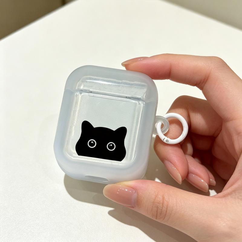 Прозрачный чехол простой черный кот для apple AirPods 1 /1/1 поколения защитный чехол крышка pro bluetooth гарнитура мягкий чехол