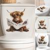 Toilet Sticker Removable Self-adhesive Waterproof PVC Living Room Bathroom Wall Art Cow Toilet Lid Decoration