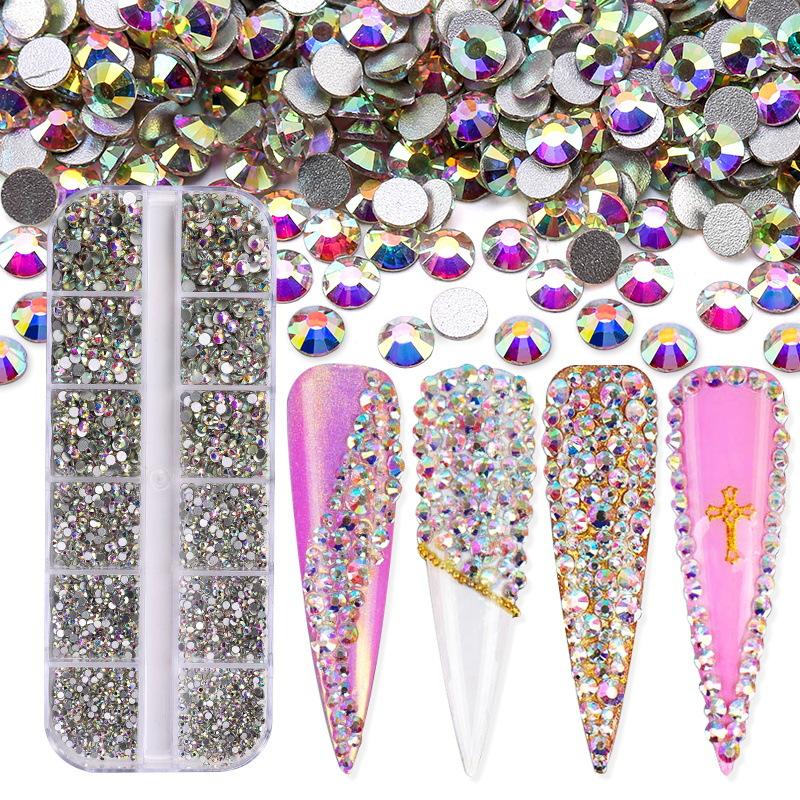 12 Grid Diamonds Amazon 3600 Boxed Clothing Decorative Rhinestones Diy Nail Art Diamond Jewelry Accessories
