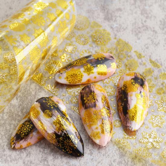 Снежинка, переводная фольга, наклейки для дизайна ногтей, маникюрный декор