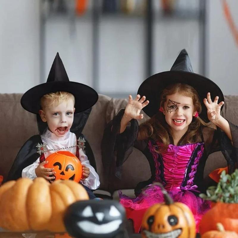 Halloween Hat Black White Witch Cap Halloween Home Party Hanging Decorations Cosplay Props Festival Favor Wizard Hats Kids Toys