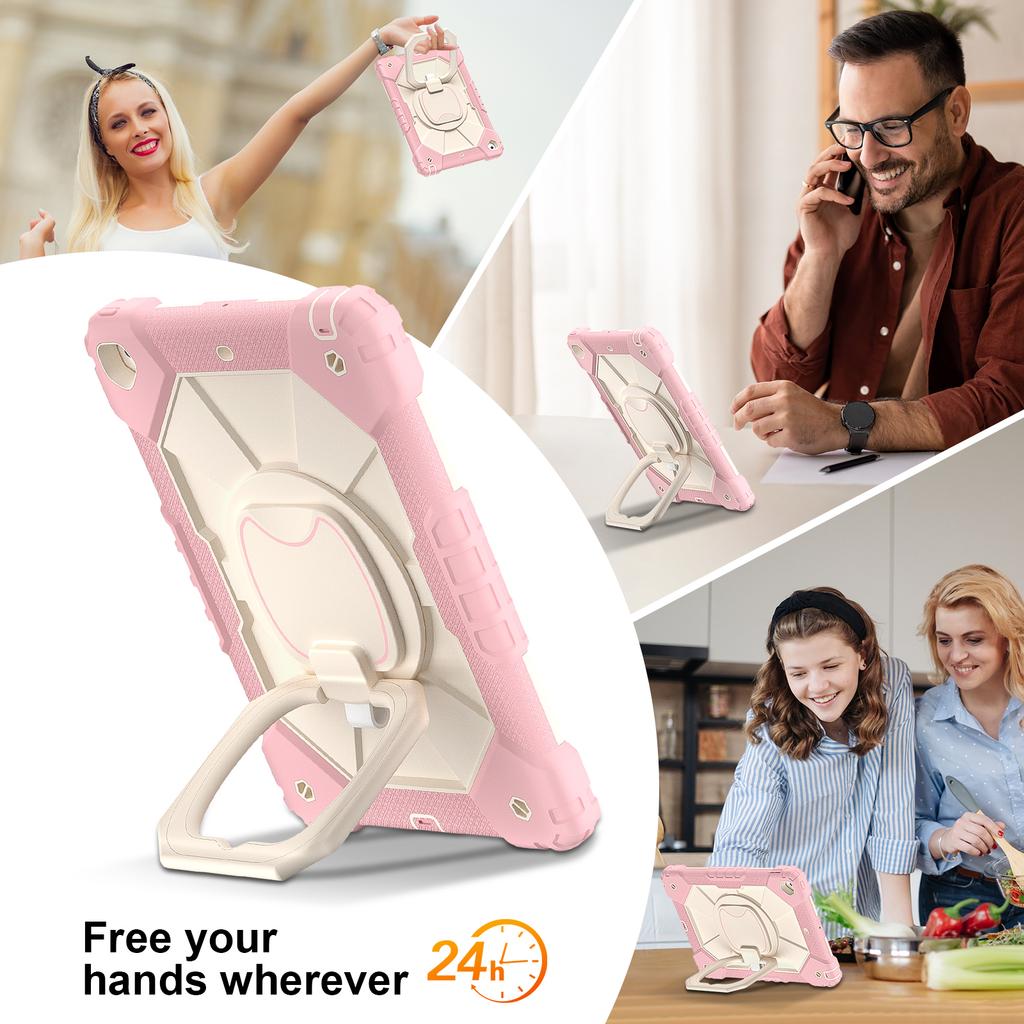 Rotating Heavy Duty Case for IPad 10.2 2019 2020 2021 7th 8th 9th Generation Armor Stand Cover with Handle Grip Shoulder Strap