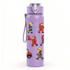 1PC Toy Truck Character Sticker Pack 750ml Color Plastic Sports Water Bottle Leakproof Flip Straw Lid Suitable for Sports Office Home Use