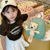 Adorable Children's Cute Bear Backpack Lightweight Canvas Mini Bag For Kids School