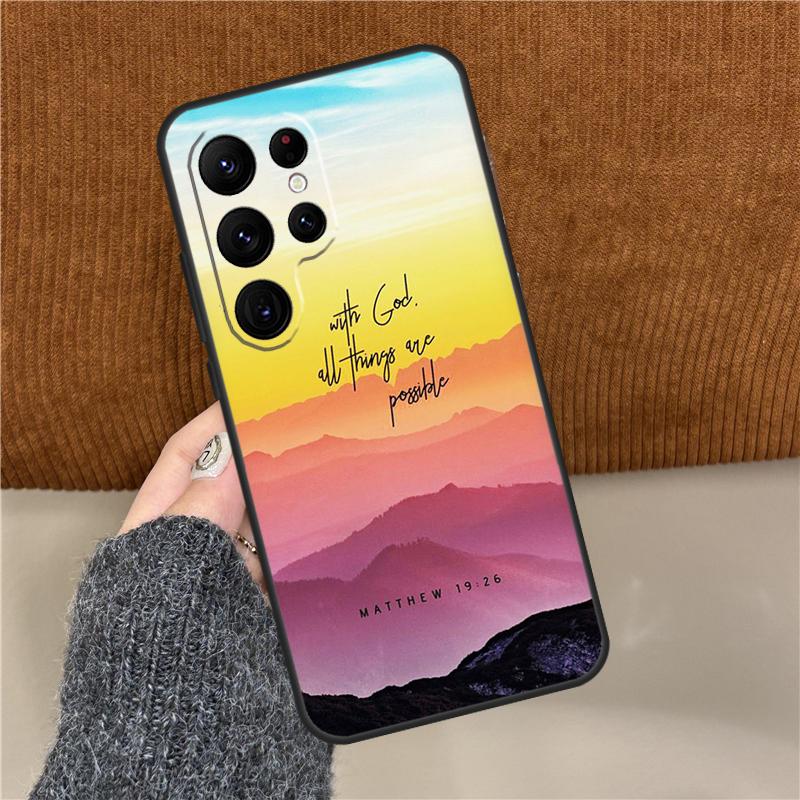 Bible Verse Faith Jesus cross Phone Case For Samsung Galaxy S25 Ultra S9 S10 S20 S21 S22 Plus S24 FE S23 Ultra Back Cover