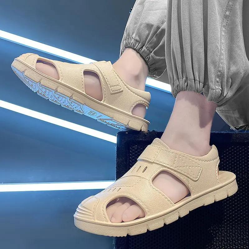 Fashion Ultralight Men's Sandal Height with Platform Non-slip 39 Pvc High Quality Color Descount Open Toe Barefoot Trend 2025 Male Shoe