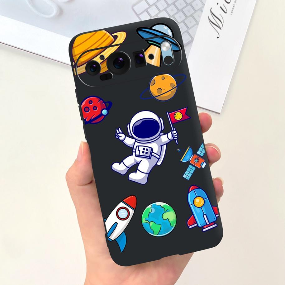 Для чехла Google Pixel 9 Pro Чехол для телефона Милый Астронавт Утка Корова Ударопрочный Силиконовый Мягкий Чехол Для Google Pixel 9 Pixel9 Оболочка
