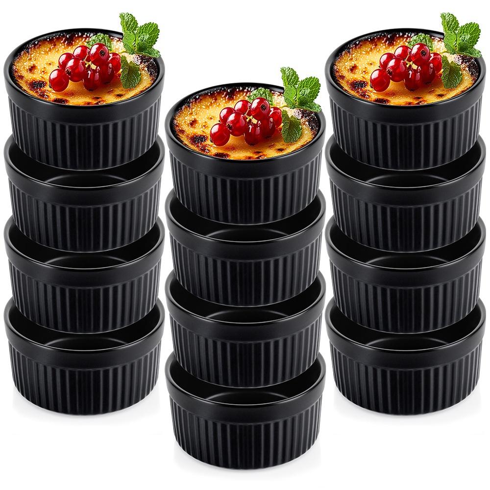 Ceramic Baking Bowls Black 260 Ml 12 Pcs.