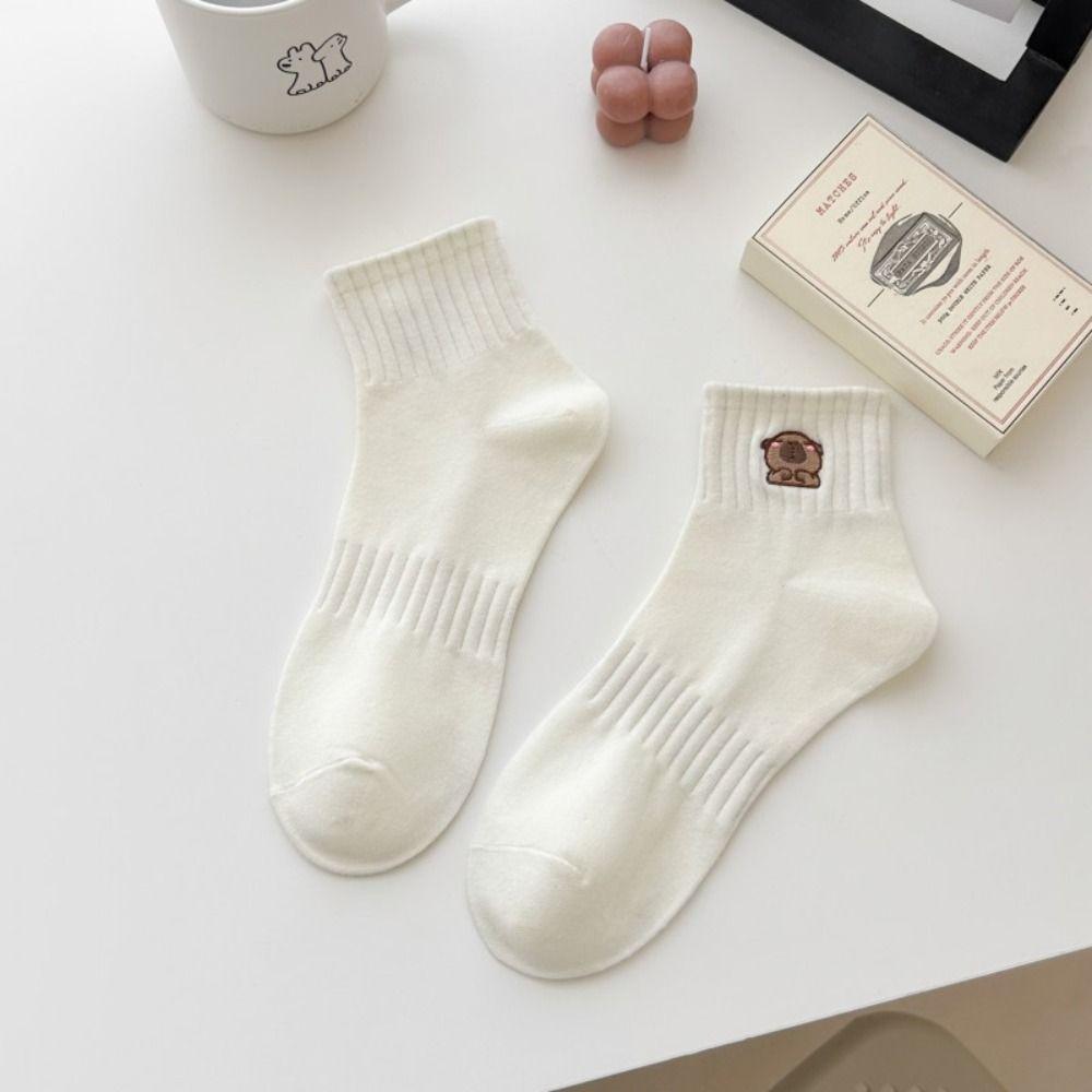 Cartoon Cotton Socks Soft Summer Hosiery Simple Capybara Socks Student