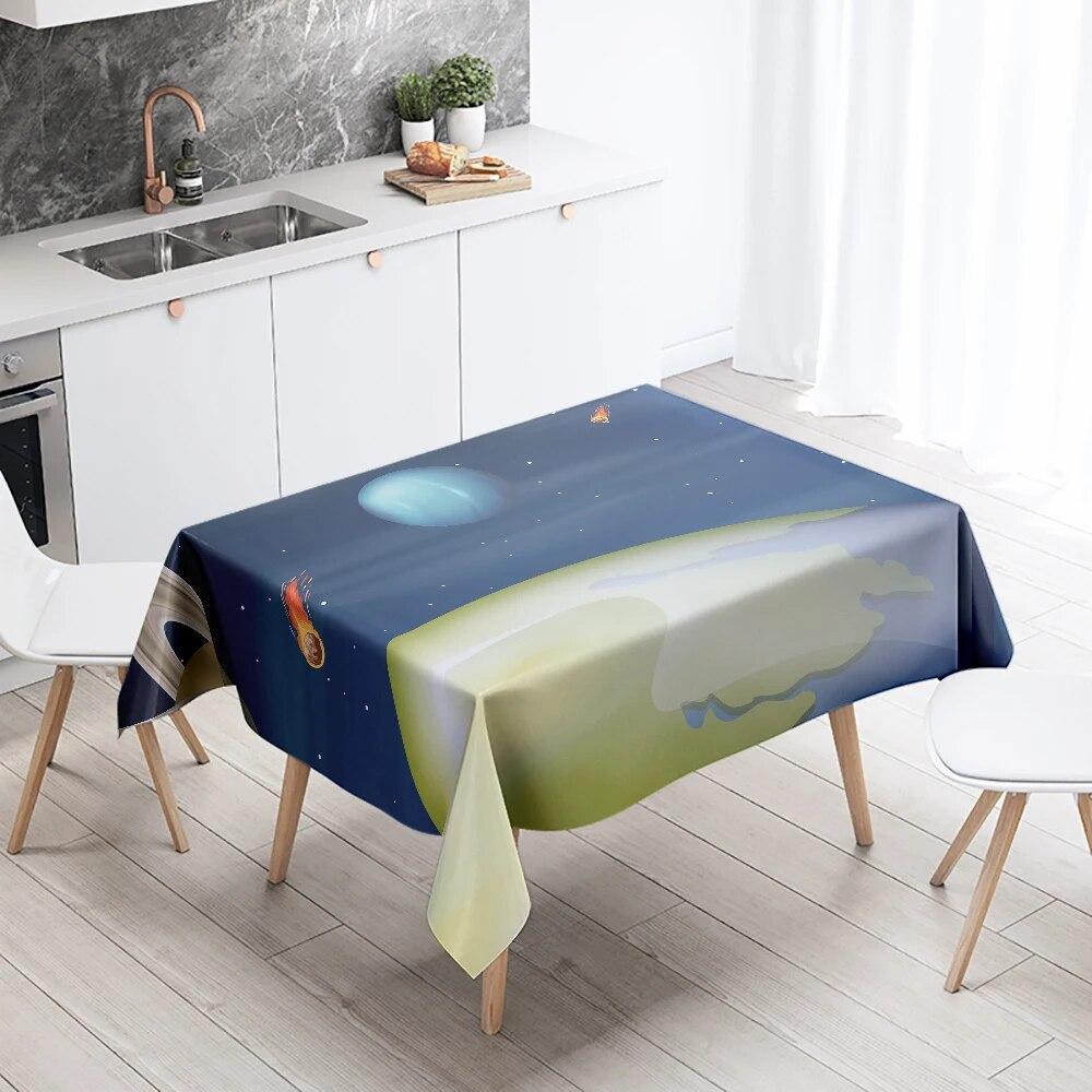 Скатерть «Звездное небо», домашний декор, устойчивая к пятнам, водонепроницаемая, украшение для стола, прямоугольная кухонная столешница для камина
