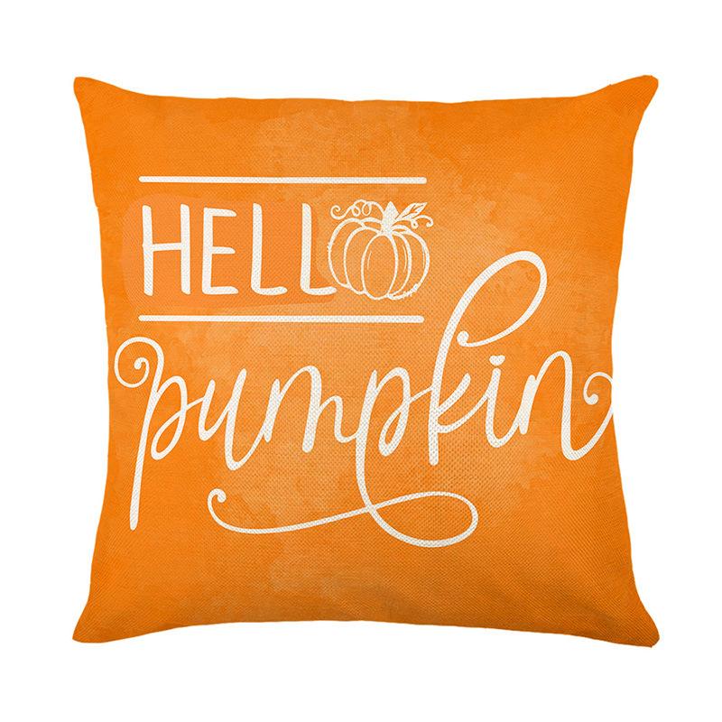 Pumpkin Pillow Cover Linen Printed Sofa Cushion Cover Living Room Bedroom Decoration Pillow Cover Home