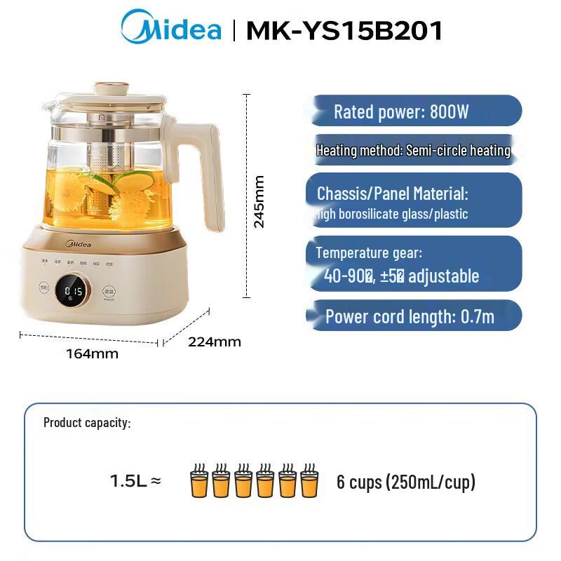 Midea All-Glass Smart Health Kettle