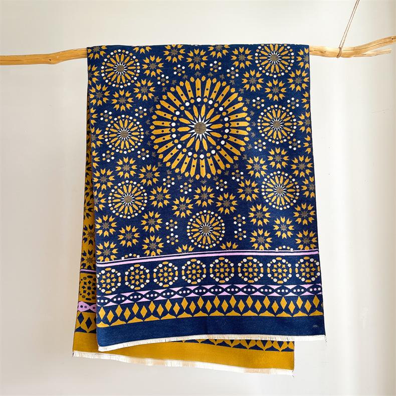 2024 Autumn/Winter New Imitation Cashmere Exterior Warm Office Versatile Extended Thick Scarf Air Conditioning Room Shawl for Women