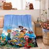This soft flannel blanket features Digimon Adventure monsters cartoon characters and is suitable for beds, bedrooms, sofas, picn