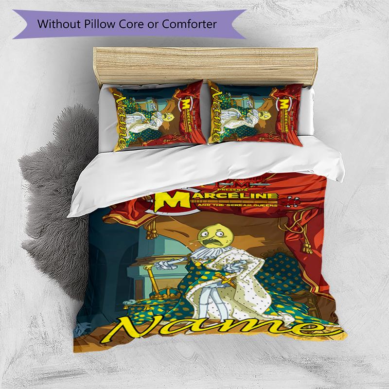 3pcs Custom Name Adventure Time Bedding Set Duvet Cover Closure Includes 1 Duvet Cover & 2 Pillowcases for All Seasons Bedroom Decor
