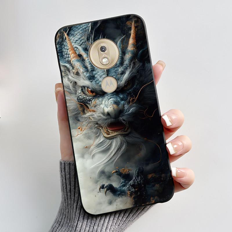 Shockproof Phone Case For Motorola Moto G7 Play Silicone Jelly Black Case Viral Butterfly Rose Printed Floral Protective Cover