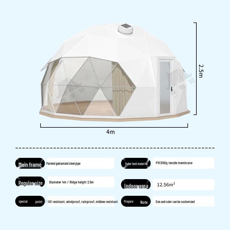 Earth-Shaped Transparent 6m Camping Tent with Bathroom - Starry Sky Outdoor Hotel Homestay
