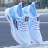 New Men's Flying Woven Shoes Soft Bottom Comfortable Men's Casual Shoes Outdoor Breathable Running Shoes Lace-up Men's Sneakers