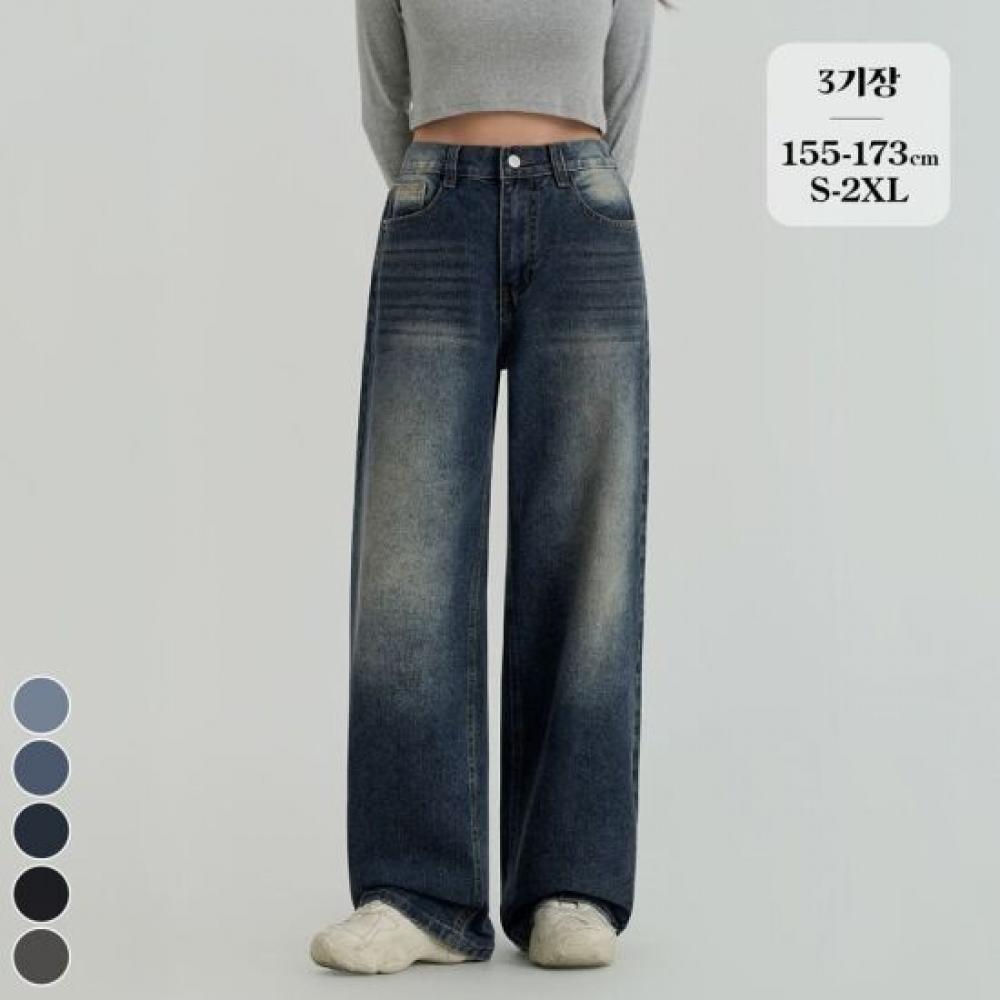 Forest Fit Back Banding Baggy Denim Pants