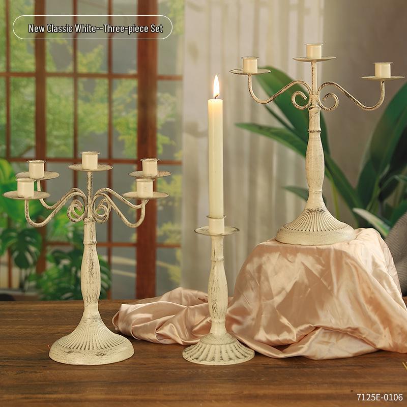 Винтажный французский подсвечник-украшение – Романтический европейский держатель для свечей для декора стола и фотосессий