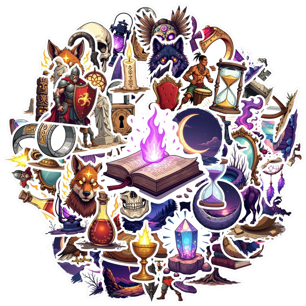 35pcs-100pcs Mystical Fantasy Decals Gothic Occult Stationery Stickers DIY Stickers For Laptop Luggage Phone