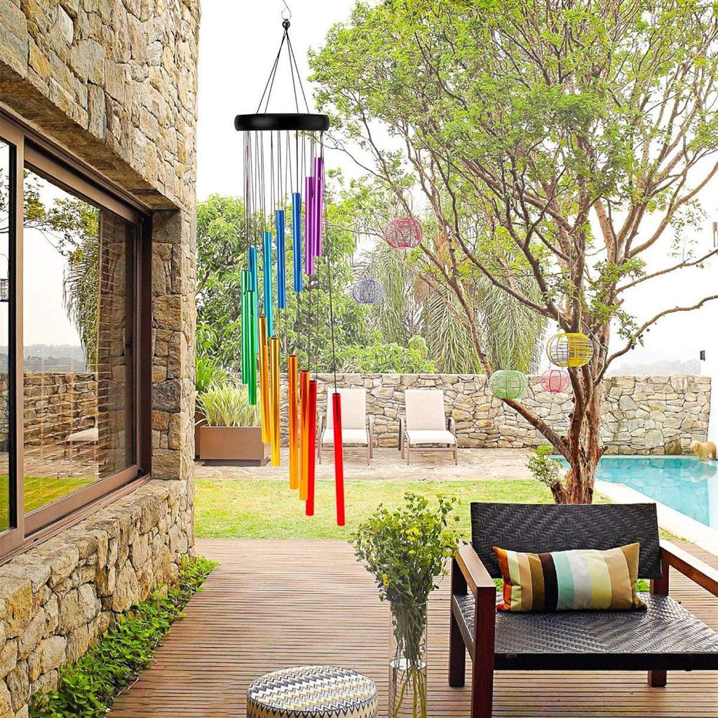 12-Tube Handmade Wind Chime Pendant for Balcony, Courtyard, or Living Room – European & American Style