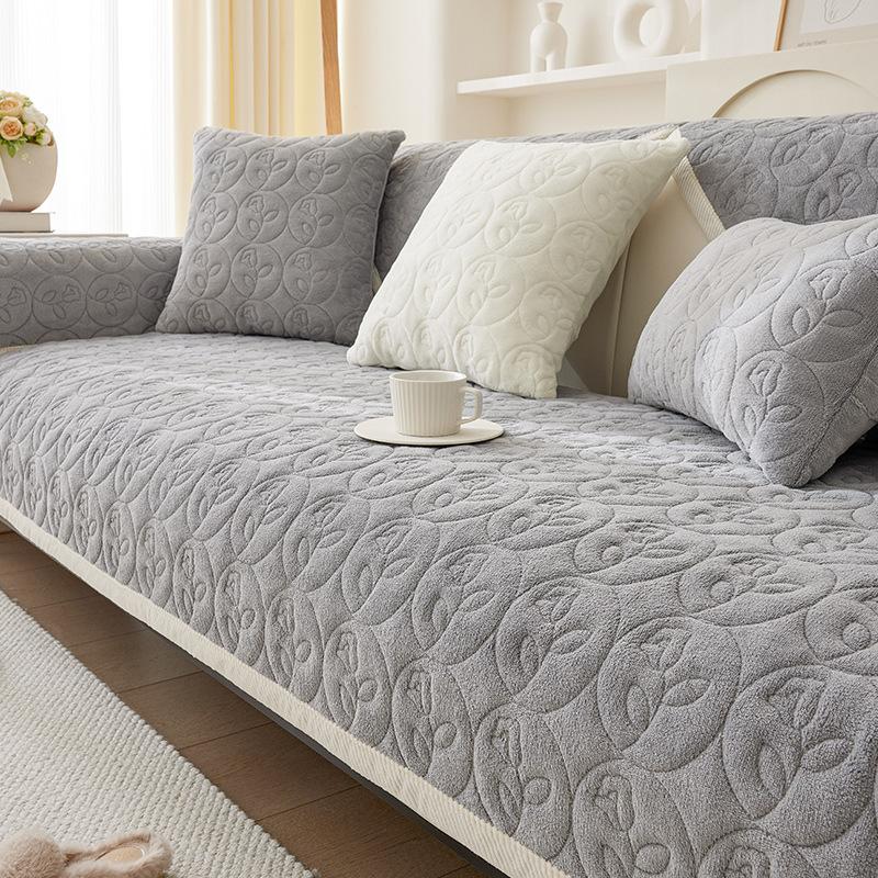 Плюшевая подушка для дивана, новая высококачественная нескользящая подушка, зимняя кремовая, утепленная ветрозащитная ткань для дивана