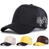Fashion Letter A Dance Side Flame Embroidery Net Hat Spring and Summer Outdoor Sun Protection Baseball Cap Men and Women Hats Breathable Mesh Caps