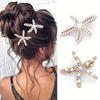 2pc Fashion Personalized Women Hair Clip Elegant Imitation Pearl Starfish Headwear Girls Wear Daily Party Jewelry Hair Accessory