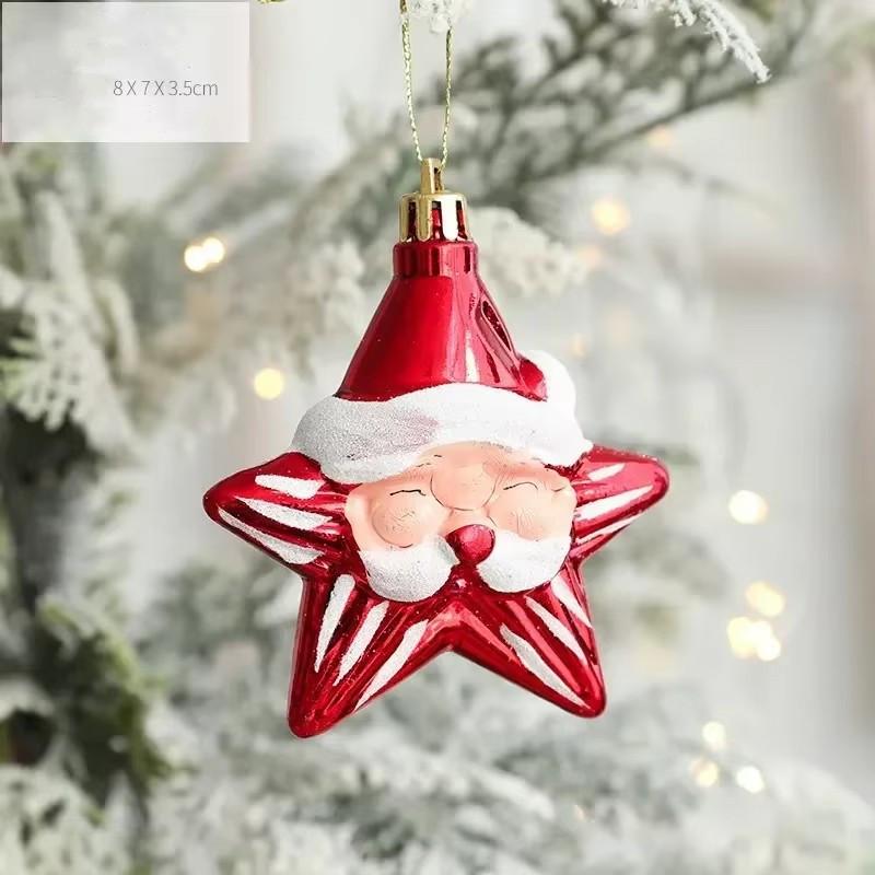 2pcs New Christmas Snowman Mini Decoration Christmas Trees Small Pendant Father Christmas Cabin Ornaments Party Arrange Supplies