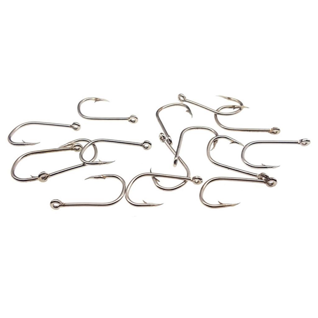 100Pcs Stainless Steel Fishing Lure Hook with Rings Carbon Steel Bait Fish Hooks for Freshwater Saltwater Fishing Accessories