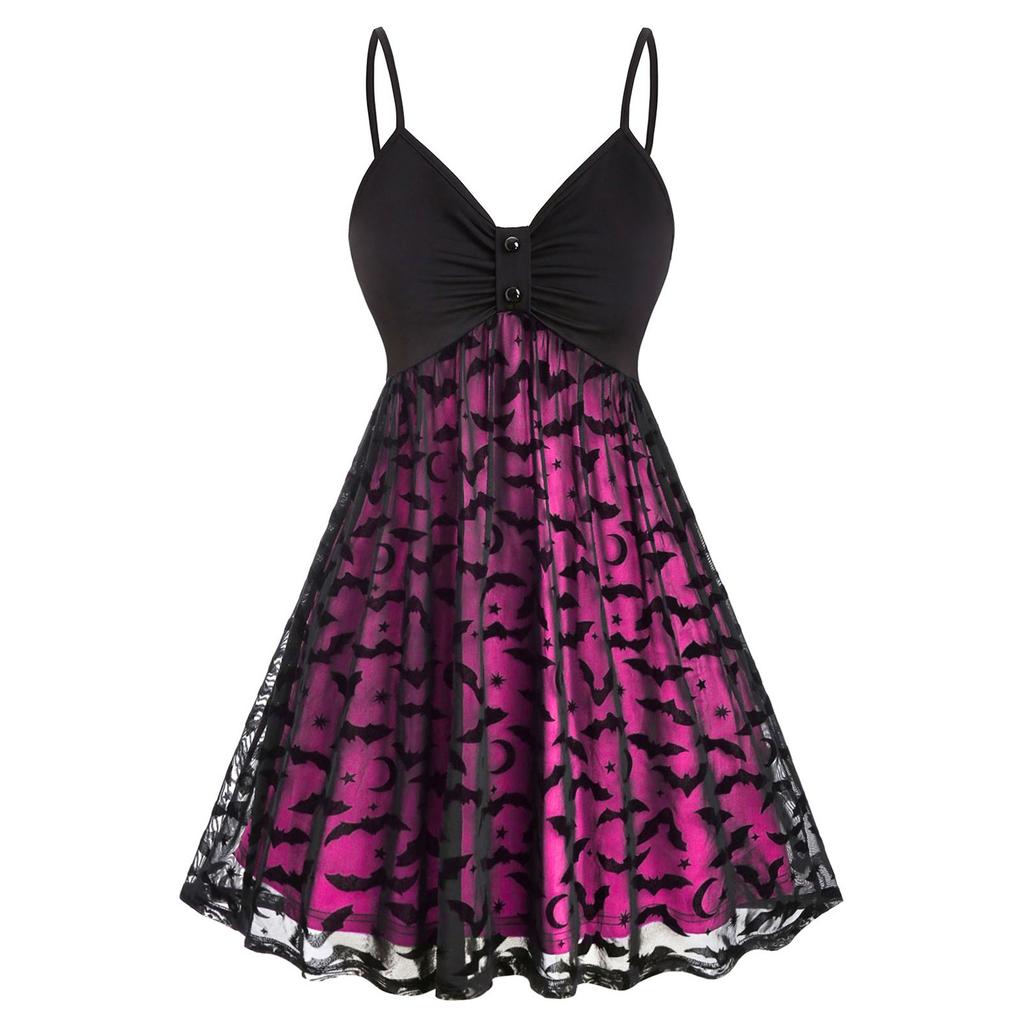 Женское винтажное готическое сексуальное сетчатое вечернее платье без рукавов