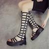 Roman Sandals Women Summer New High Barrel Hollow Thick Sole Women's Shoes Waterproof Platform Cool Boots Female Botas Mujer