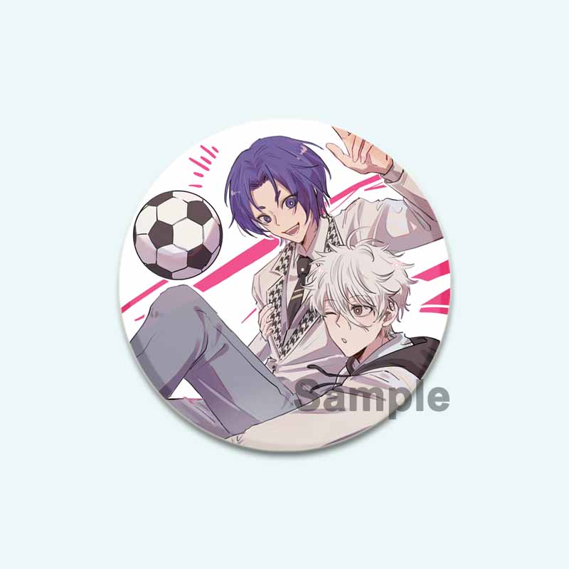 32/44/58 мм синяя брошь с HD-принтом, значок в виде аниме-фигурки из мультфильма Hyoma Chigirl Seishiro Nagi, круглые броши-булавки на лацкан, ювелирные изделия в подарок